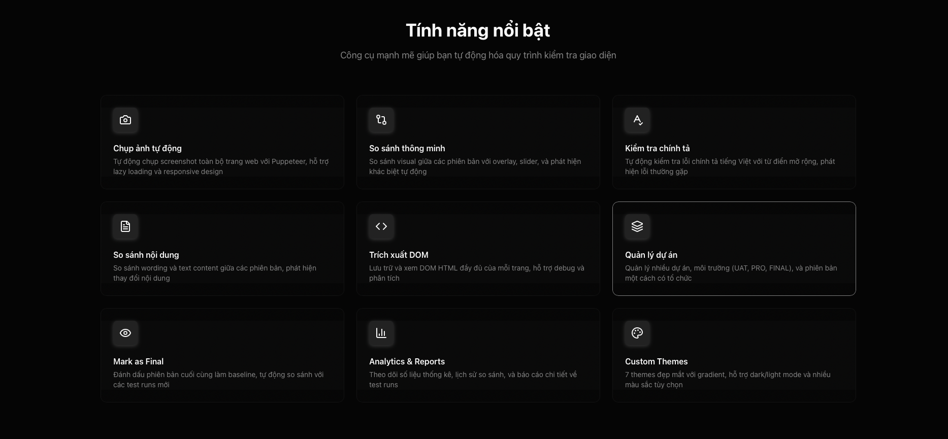 StriveX VRT - Automated Visual Testing - Feature preview 2